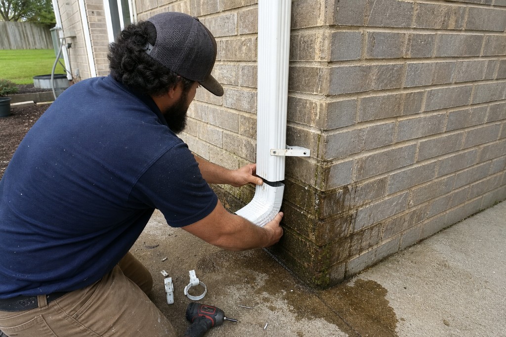 Wyoming gutter installation and downspout drainage work